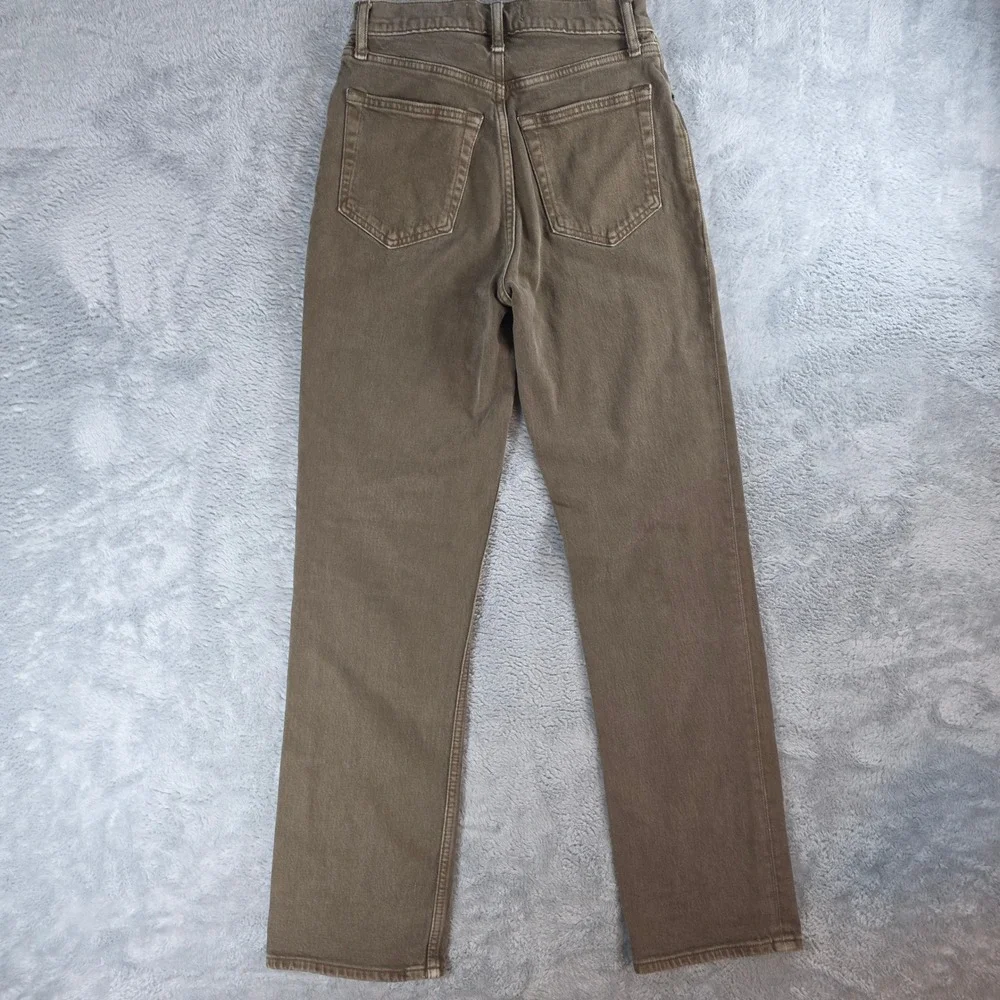 Abercrombie & Fitch Womens 26 Olive Brown '90s Straight Ultra High Rise Jeans